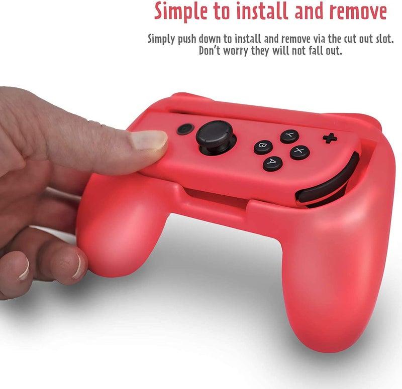IRIDESCENT Controller Grip for Nintendo Switch Joy-Con, Wear-Resistant Handheld Joystick Remote Handle Compatible with Switch, 2 Pack (Red+Blue) - Image 4